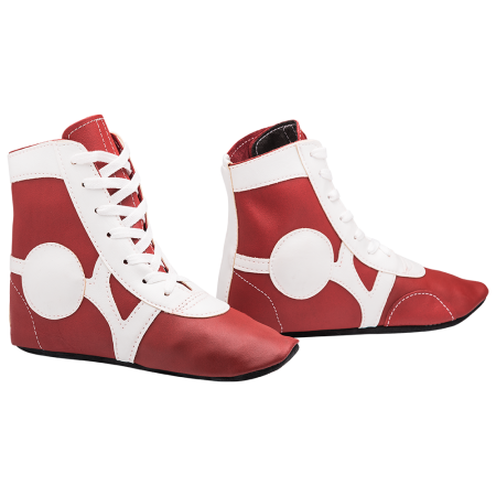 Купить Обувь для самбо SM-0102, кожа, красный Rusco в Новошахтинске 