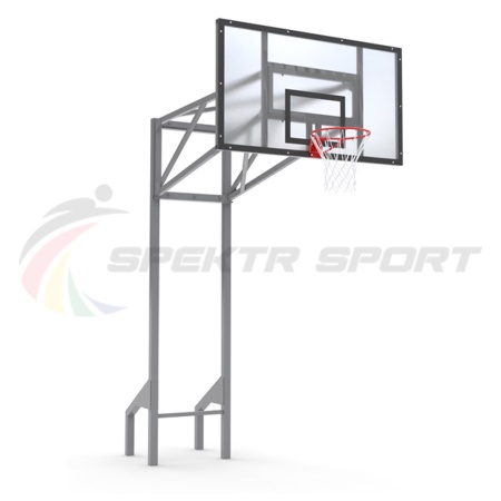 Купить Стойка баскетбольная уличная усиленная со щитом из оргстекла, кольцом и сеткой SP D 413 в Новошахтинске 