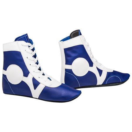 Купить Обувь для самбо SM-0102, кожа, синий Rusco в Новошахтинске 